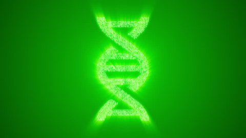 Numbers and symbols form a DNA strand on green background. More marks, icons, signs, symbols and color backgrounds available - check my portfolio.