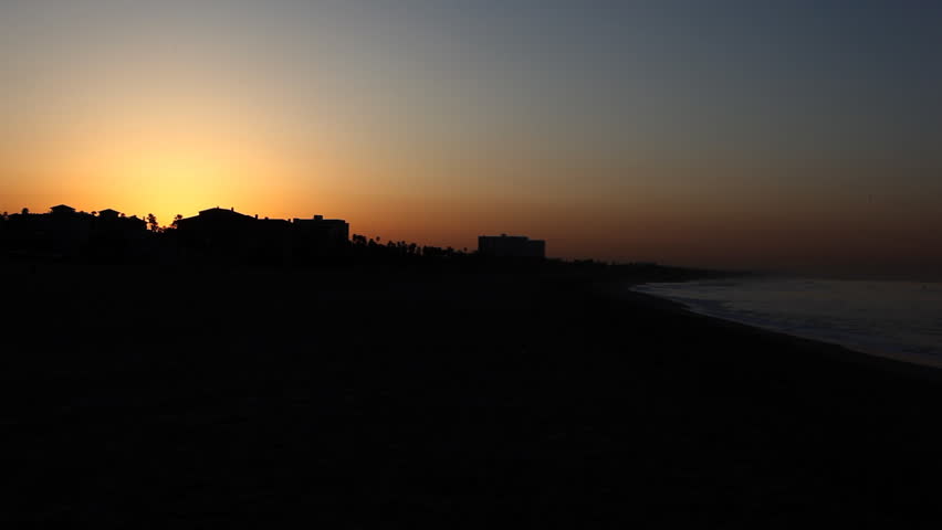 Time lapse of sunrise at Santa Monica Beach, Los Angeles