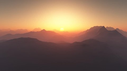 Sunrise time lapse animation for opening daily life, mountain scenery