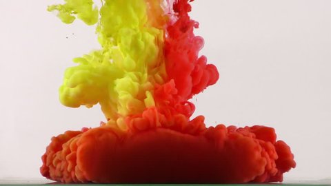 Colorful Paint Ink Drops Splash in Underwater in Water Pool