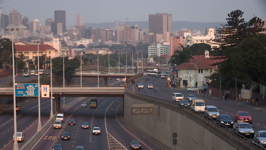 Durban City with bustling traffic
