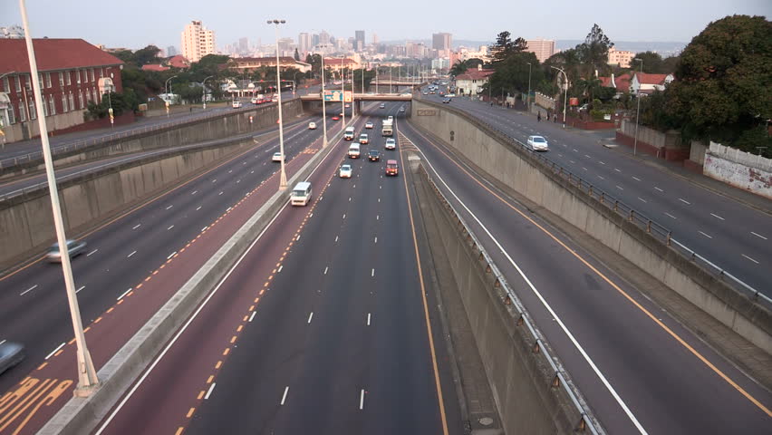City of Durban with bustling traffic.