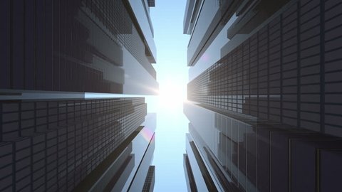 Loop: beautiful skyscrapers in a business centerの動画素材