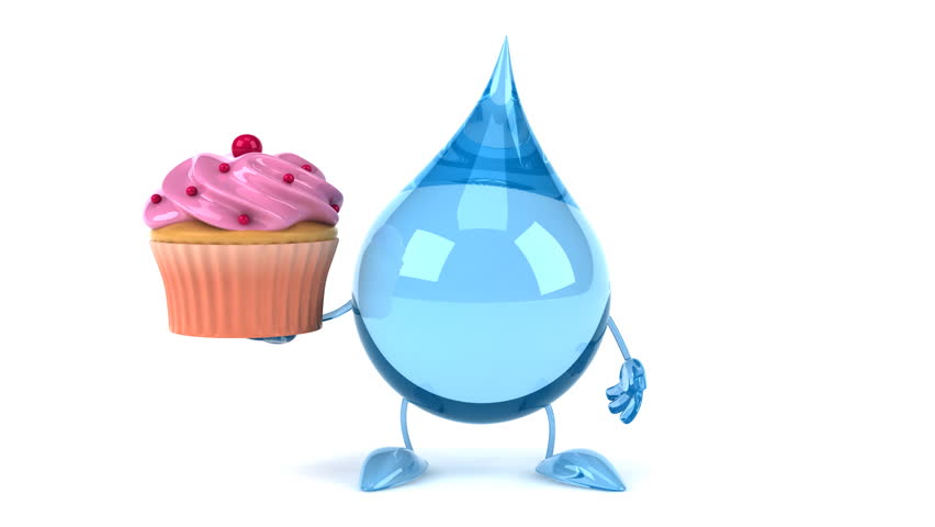 Water with cupcake