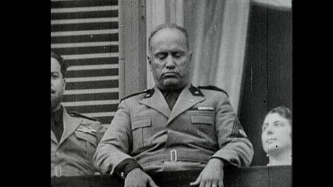 ITALY - CIRCA 1942-1944: World War II, Mussolini Speaks from Balcony to Masses