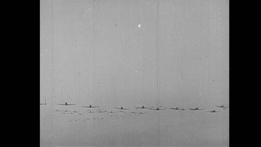 UNITED STATES - CIRCA 1942-1944: World War II, US Planes Fly and in Hangars