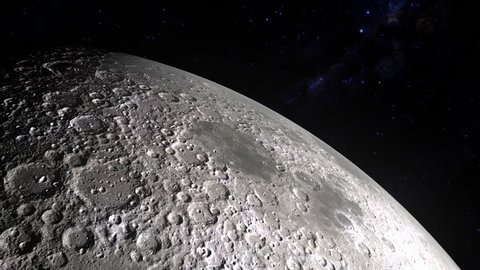 Flying Over Moon Surface View Spaceship Stock Footage Video (100% ...