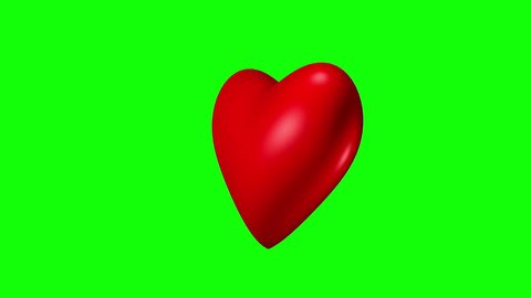 Heart of love Animate Green screen in 4K