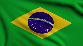 3d animation flag of Brazil looping