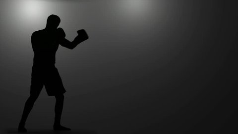 Silhouette of Boxer Under Lights
