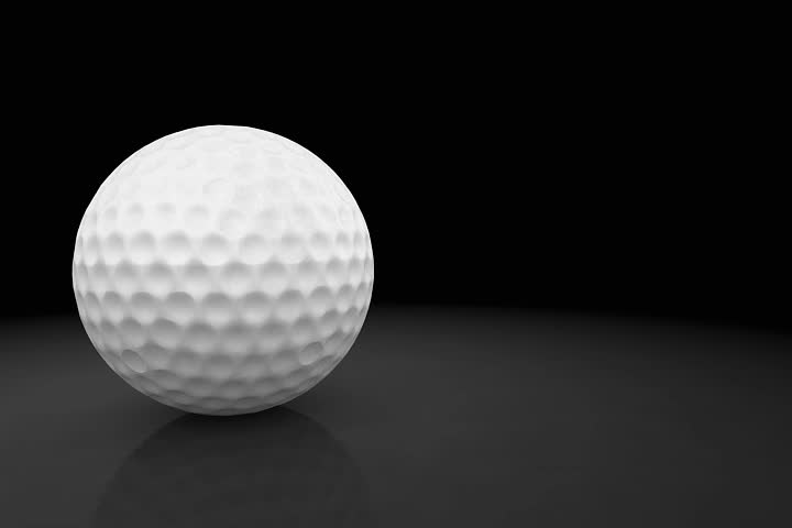3D render of a golf ball spinning,seamless loop