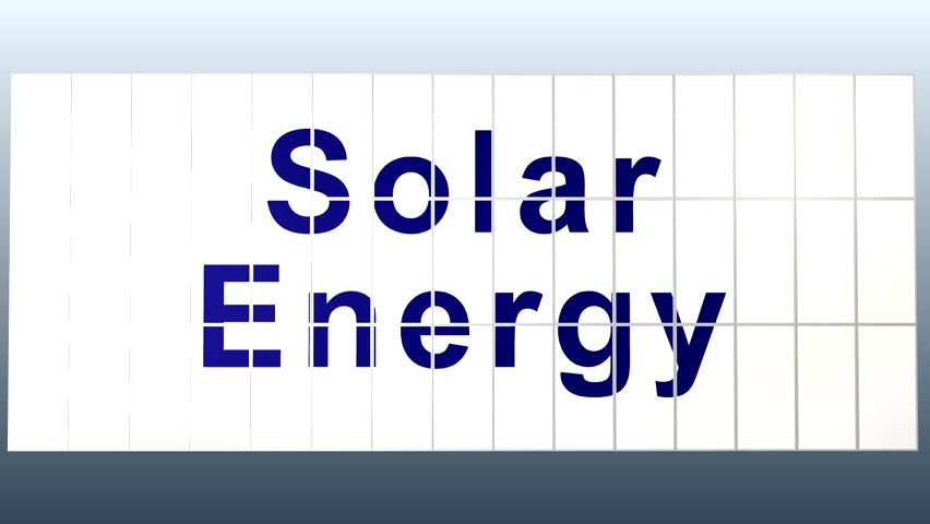 Solar Panel plant with title for presentation, Plan Type Style:This is a short animation for opening presentation or video. it available in few styles, the word panel will flip to actual solar panel. Royalty-Free Stock Footage #8649973