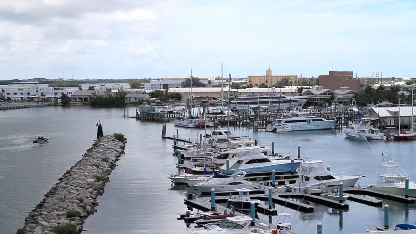 Marine Patrol Enters Harbor in Key West Florida 