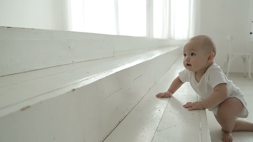 when do babies crawl up stairs