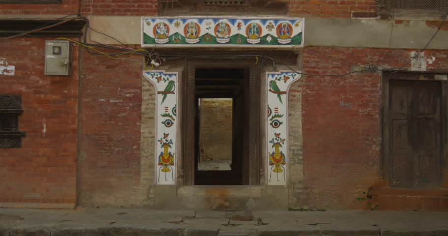 Traditional Nepalese architecture in Kathmandu, Nepal. Shot on Red Scarlet.