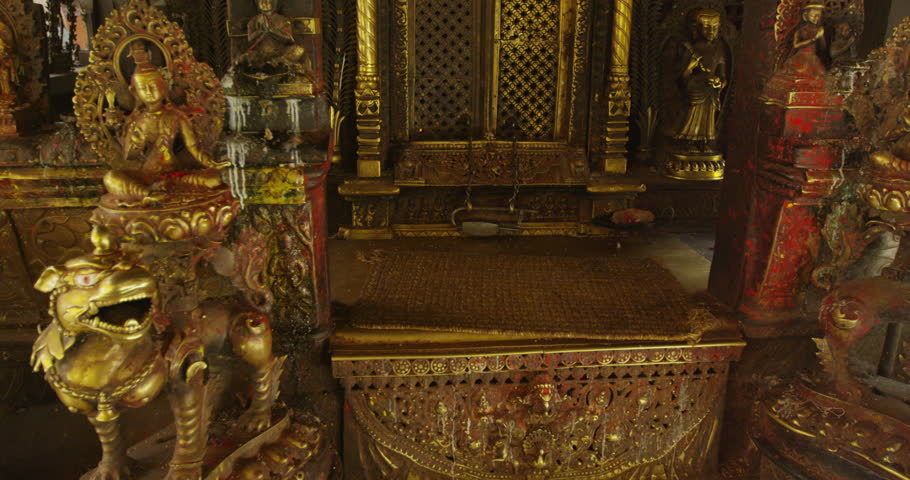 Golden Temple at Patan Durbar Square in Kathmandu, Nepal. Shot on Red Scarlet.