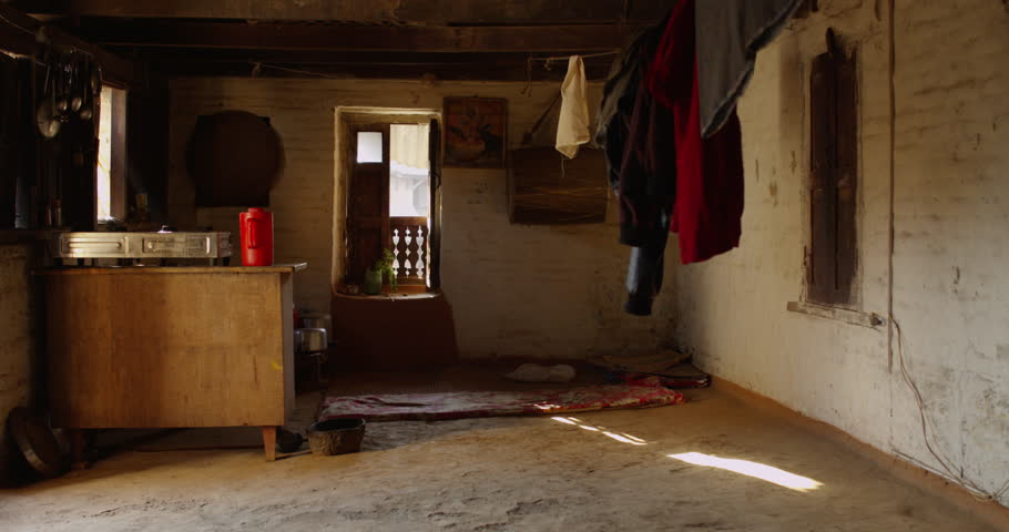 Interior of a traditional Nepal home in Bhaktapur, Nepal. Shot on Red Scarlet.