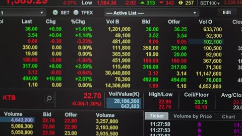 Stock market  - real stock market trading screen  timelapse.