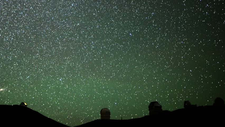 4K Astrophotography time lapse of startrails over Mauna Kea Observatories in Hawaii