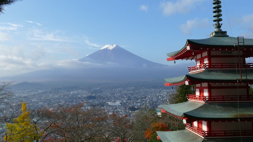 Mount Fuji and Chureito Pagoda, Japan. | Shutterstock HD Video #8690809