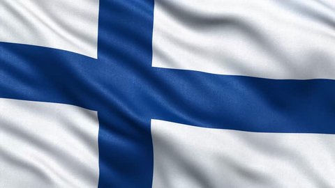 Realistic Ultra-HD flag of Finland waving in the wind. Seamless loop with highly detailed fabric texture. Loop ready in 4K resolution.
