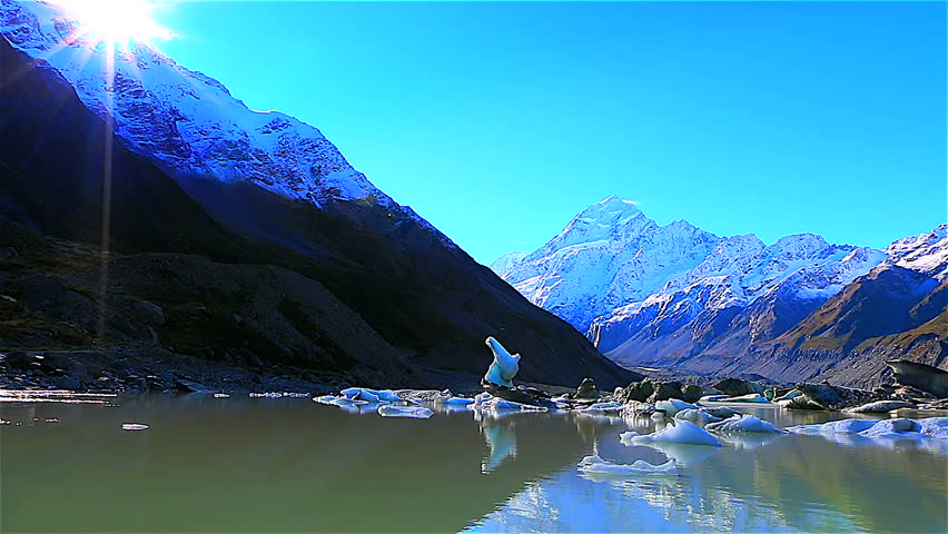 HD: Beautiful scenery of Aoraki Mount Cook valleys New Zealand national park Southern Alps mountains South Island, panning with motion control, 1920x1080