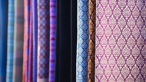 Colorful thai silk handicraft