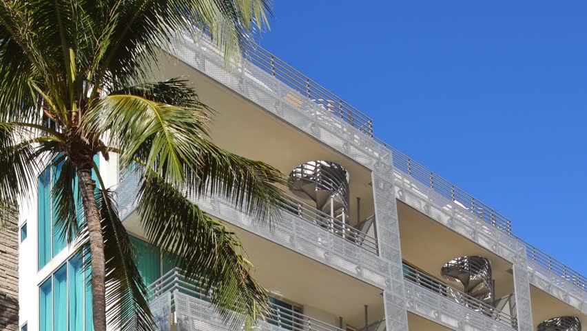 Abstract Miami Beach architecture 4k