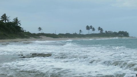 Cabarete seashore at cloudy weather, Dominican Republic