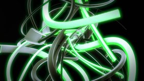 Abstract 3D Background Dark Green And Black Sweeps