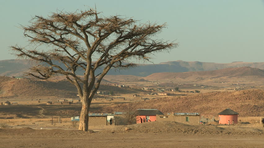 Rural African Mountain desert Village