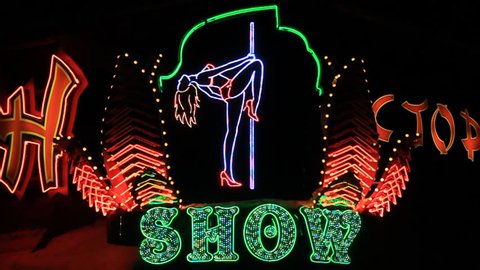 Strip show sign