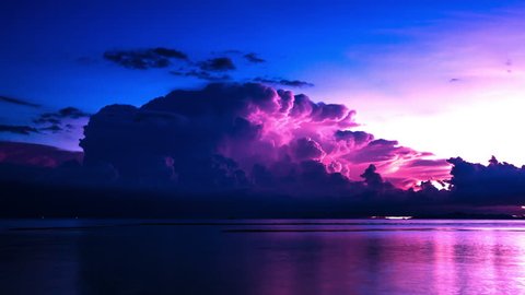 4K TimeLapse - 20 August 2014, Coming storm at sea with thunderstorm, Samui island, Thailand