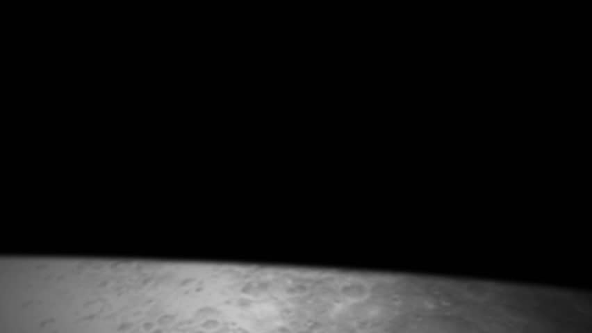 Earthrise over Moon - Earth Rising on Moon Scene - Rotating Earth Rise in 4K