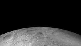 Moon Surface with Earth Rising over Horizon in 4K