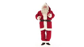 Santa Claus is dancing - isolated-on-white HD video footage