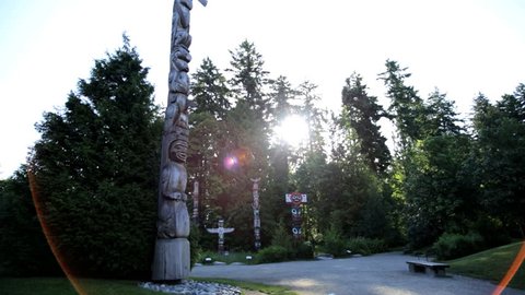 Vancouver Indian Totem Pole Thunderbird Park sculpture Indigenous Culture Hand carving tribal British Columbia Canada