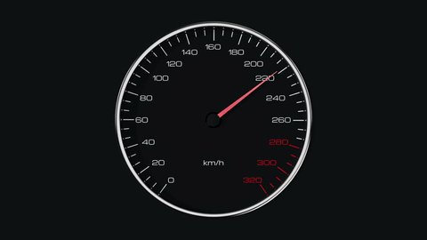 Car speedometer and moving pointer. Seamless loop.