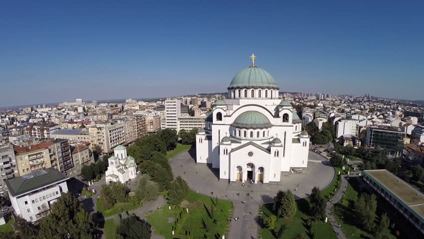 aerial footage, Church  ,Belgrade