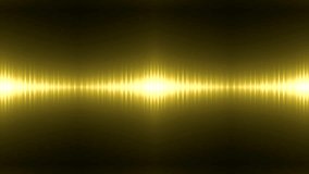 Abstract gold motion background, energy waves particles and lines. Audio spectrum glow simulation use for music and computer calculating (seamless loop).