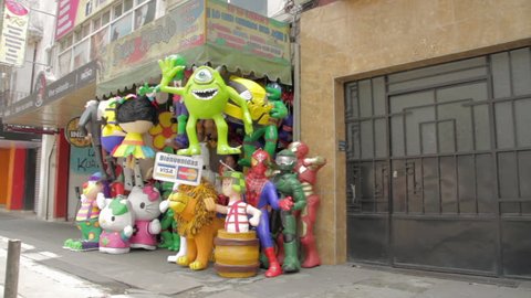 MEXICO CITY - CIRCA 2014 A big piñata store in Mexico City