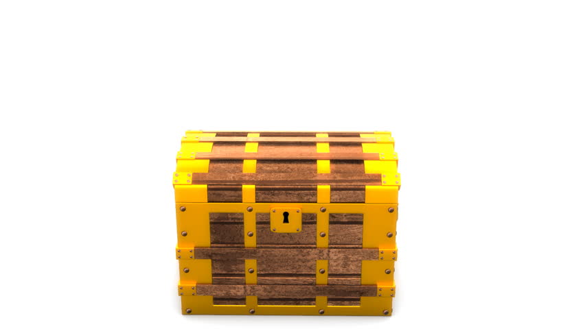 treasure chest with money - animation
