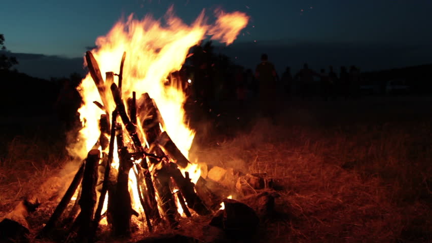 Burning Camping Fire In The Stock Footage Video 100 Royalty Free 8752855 Shutterstock