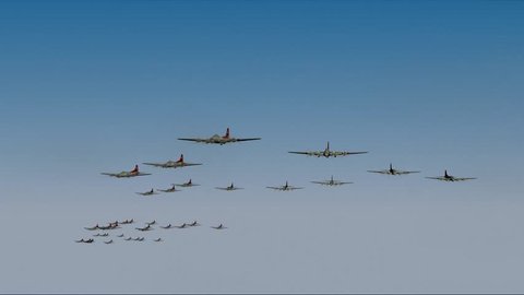 WWII B-17 Bomb Group flyby