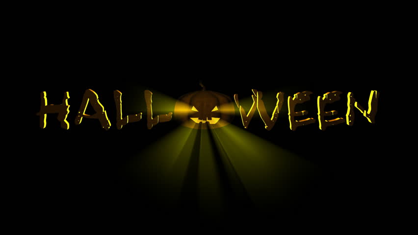 Scary Halloween Pumpkin and text, loop-able, comes with Alpha.