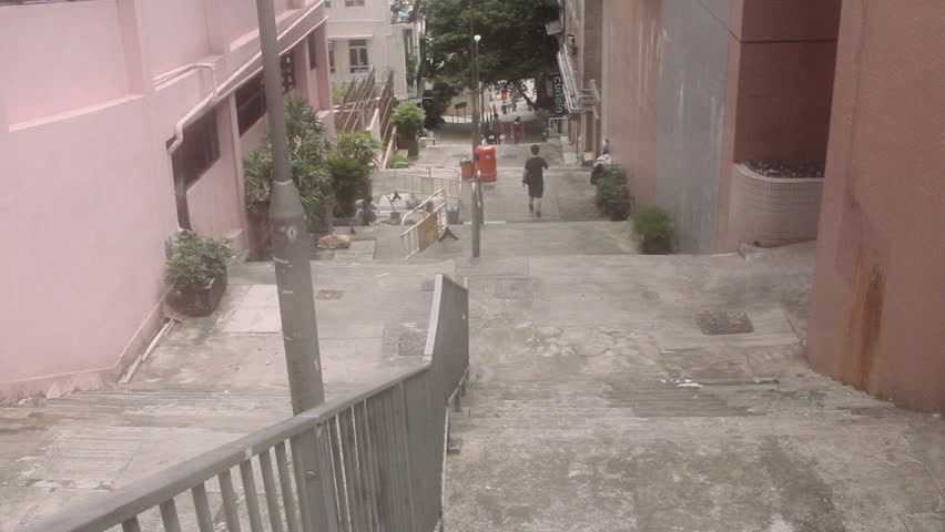 Slope alley and steps in Hong Kong, China