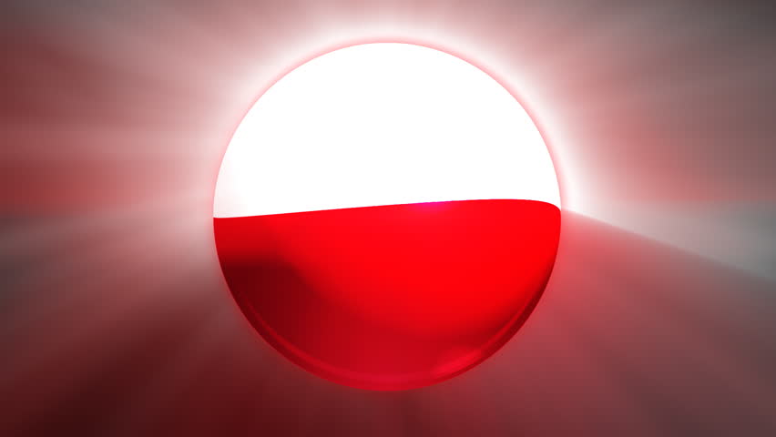 Poland flag spinning globe with shining lights - loop 