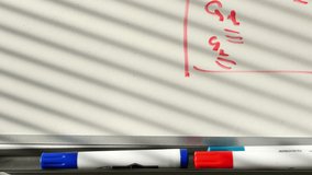 Close up of student white board in a high school, dolly - Powered by Shutterstock - Get 15% off with code: PIKWIZARD15