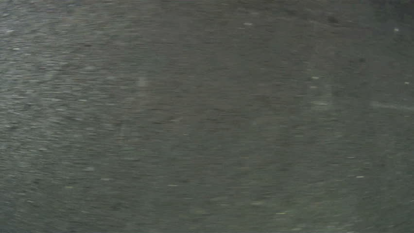 Close up of the white line on a road surface while driving.
