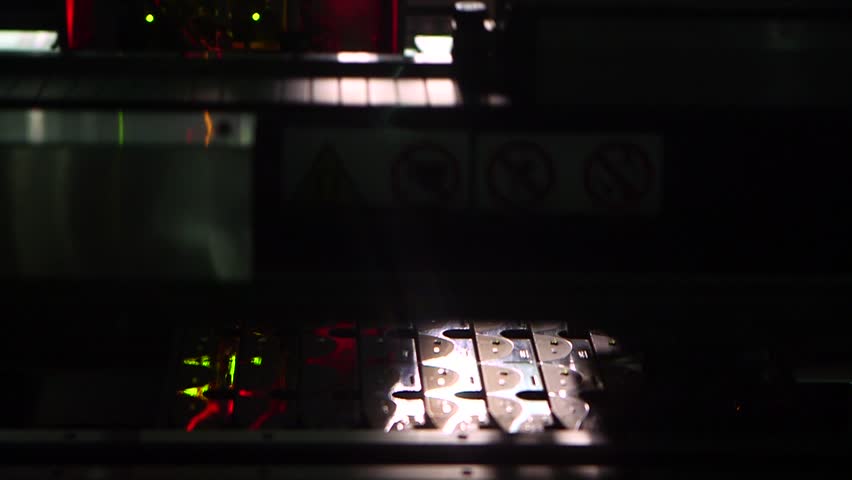 Robots are working in Led Board Factory. Techonology of Electronic Board Factory